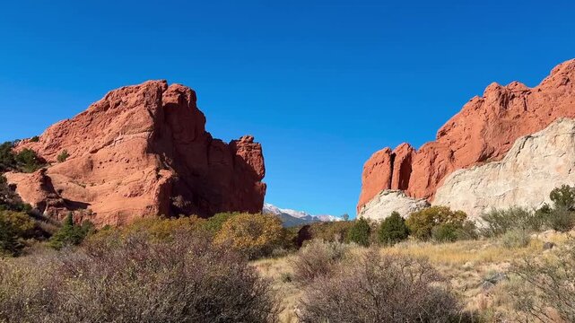 Autumn Red Rock Formations in Garden of the Gods &ndash; Close-Up, Video
