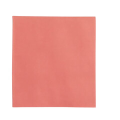 Fototapeta premium A single coral paper napkin square isolated on white background