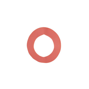 Simple red circular ring shape isolated on a white background