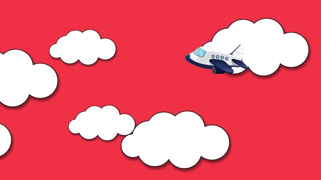 clouds and plane visual hd video 4k
