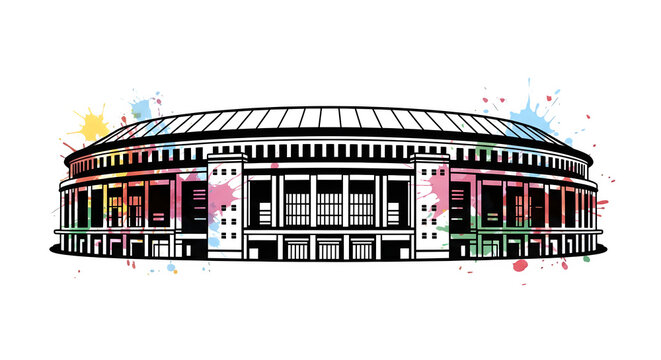 Wembley stadium illustration isolated on transparent background