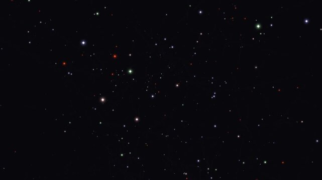 Ambient Blue and red and green Constellation Map - Seamless Loop