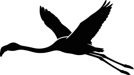Fototapeta premium Flying crane silhouette with long legs.
