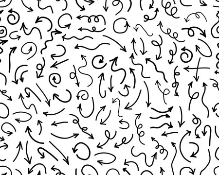 Collection thin curved black arrows 