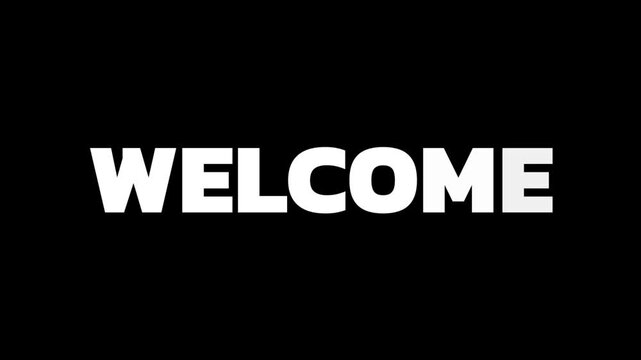 Welcome text animation with smooth motion graphics and typographic design