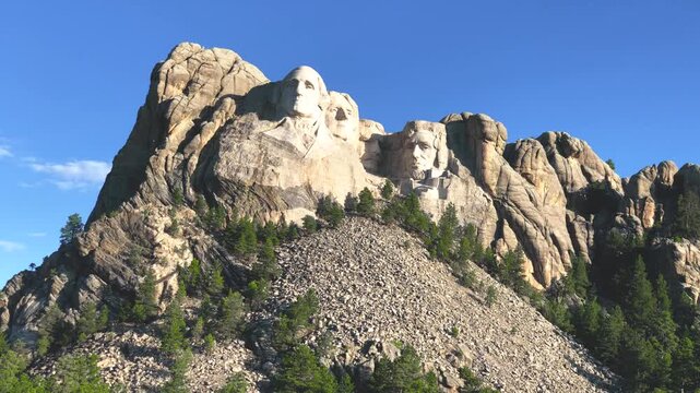 Wide panoramic view at Mount Rushmore entrance South Dakota