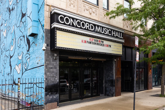 Chicago, IL, USA - June 24, 2026: Concord Music Hall is a mid-size music venue in the Logan Square - Bucktown neighborhoods in Chicago, which opened in 2013.