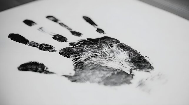 hand print on black background