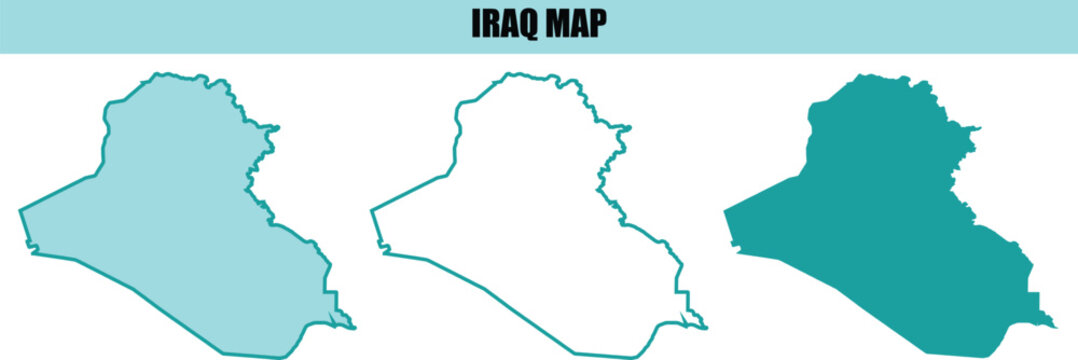 Iraq map collection featuring different visual formats for cartographic design and layout.