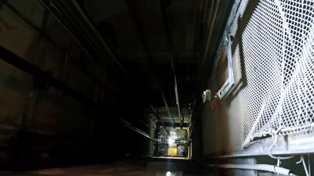 industrial elevator background, dark steel background
