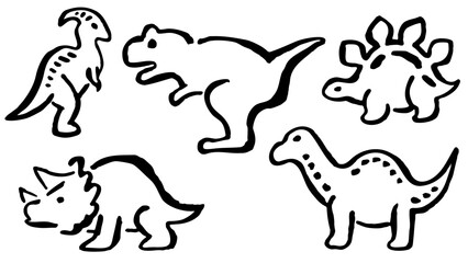 Dinosaurs hand drawn set. Not AI © missbobbit