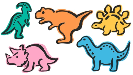 Dinosaurs hand drawn set. Not AI © missbobbit