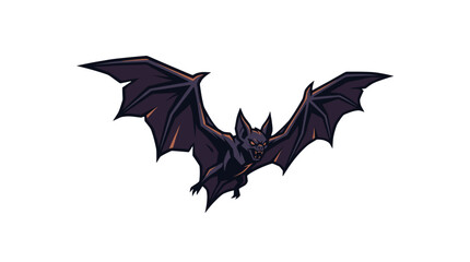 Fototapeta premium Illustration of a flying bat with detailed wings and body, dark color