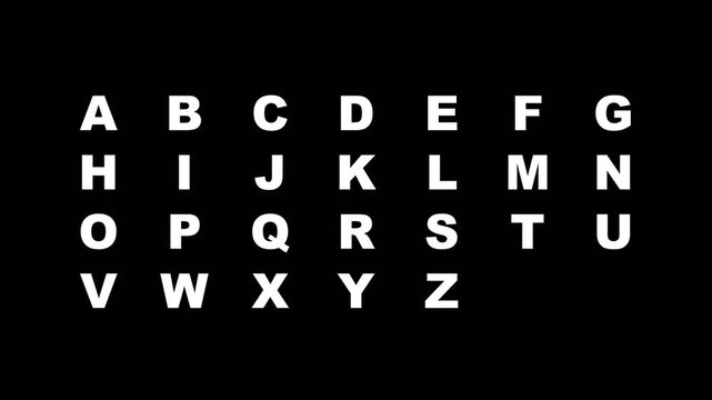 English Alphabet Reveal Grid - Animated ABC Progress Letter Board Loop