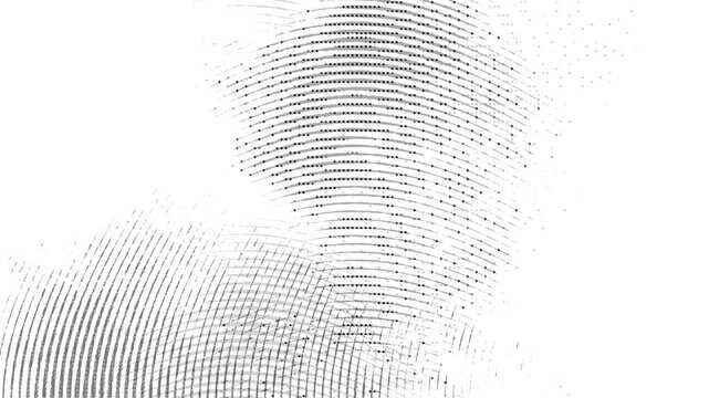 Abstract white paper with engraved dark line shapes and dots pattern. Abstract grunge old paper shapes animation, pulsating ink scratches and spots old paper scratches
