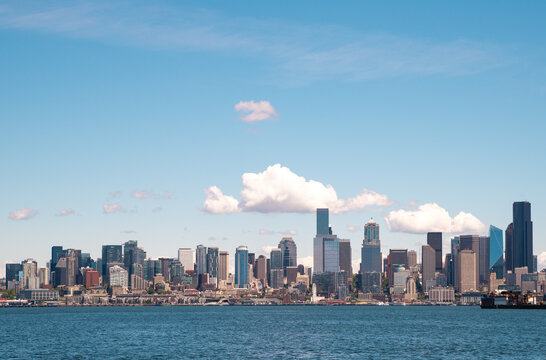 seattle skyline buildings sunny summer day