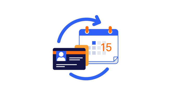 Credit card and calendar icon.