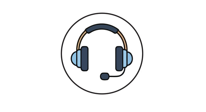 Communication and support icon headphones questions information and settings high quality