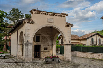 Obraz premium Alfedena, Abruzzo. The Church of Santa Maria del Soccorso.1