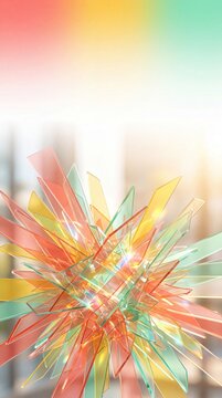 Abstract 3D Render of Vibrant Colorful Glass Shards Radiating from a Central Point