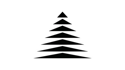 Fototapeta premium A minimalist black graphic icon of a stylized evergreen tree