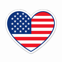 Fototapeta premium American Flag Heart Symbol vector illustration