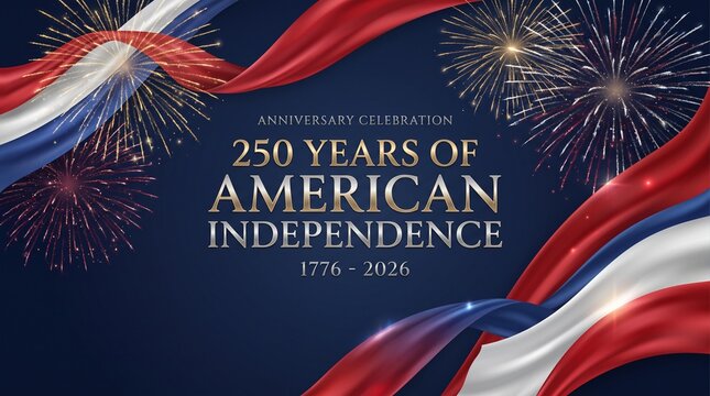Fourth of July Patriotic Banner with Large Copy Space