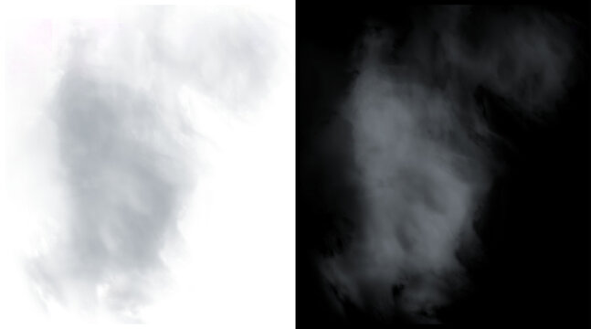 Atmospheric white smoke texture on black background, ethereal steam cloud and misty fog effect, realistic vapor plume for overlay design