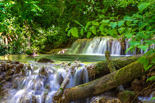 Cascade waterfalls. Krushuna falls in Bulgaria near the village of Krushuna, Letnitsa.