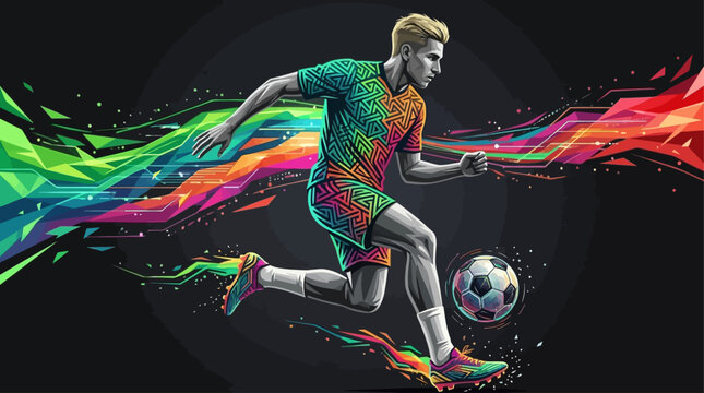 Luxurious Golden Football Crest Vector Design with Dynamic Fiery Ornate Elements, symbolizing triumph and elite sports achievement