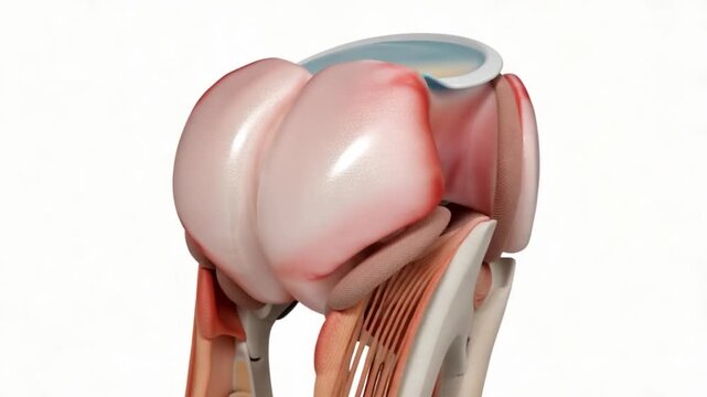 Aging Knee Joint Showing Cartilage Degeneration and Inflammation Medical Animation
