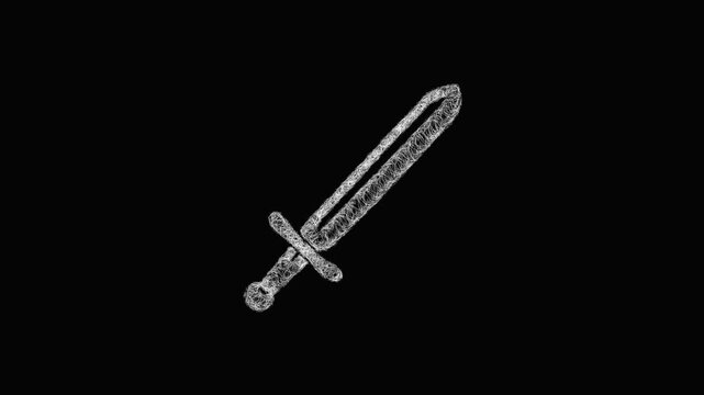 Sketch longsword icon animation - smooth progressive reveal