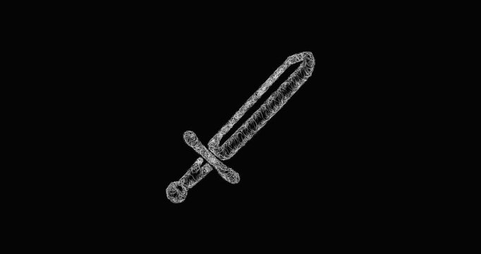 Sketch broadsword icon animation - smooth progressive reveal