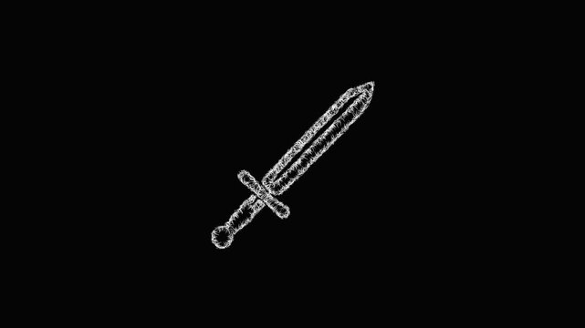 Sketch short sword icon animation - smooth progressive reveal