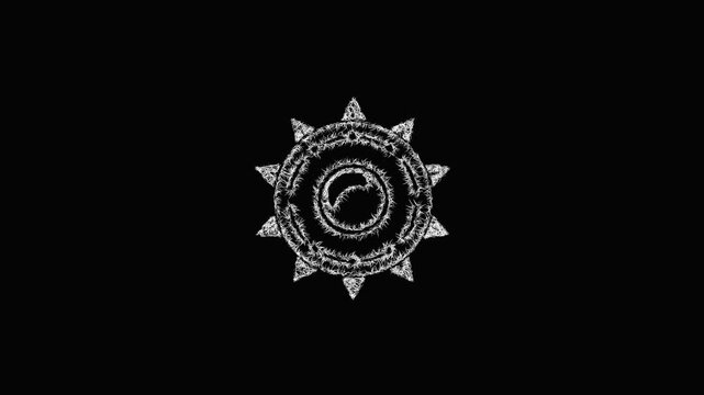 Sketch spiked shield icon animation - smooth progressive reveal