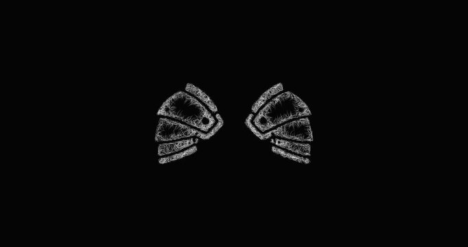 Sketch pauldrons icon animation - smooth progressive reveal