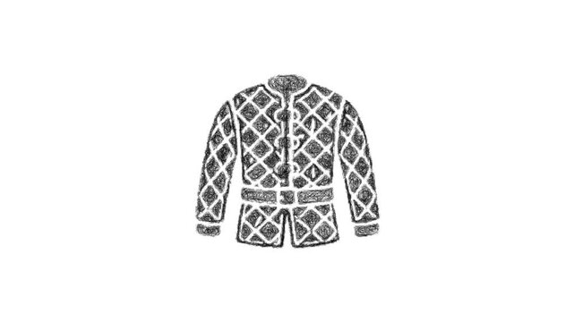 Sketch padded armor icon animation - smooth progressive reveal