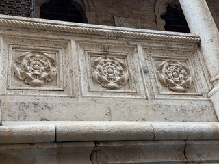 Marble Flower motif in Venice, Italy © SS