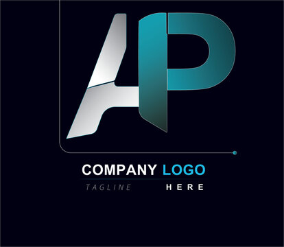 AP logo design new company design brand logo use business vector Design.