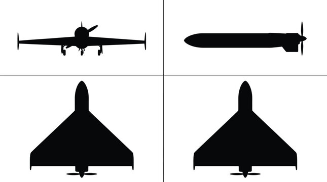 Shahed 136 Loitering Munition Drone Silhouette