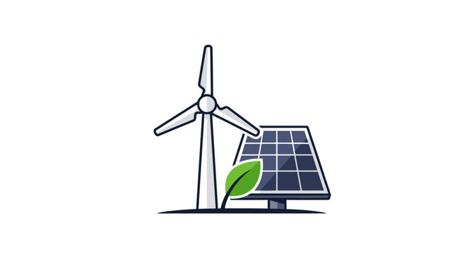 Renewable Energy Solar Panel Wind Turbine.