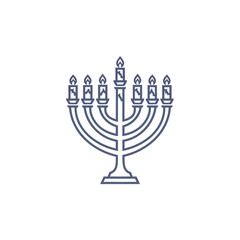 Fototapeta premium A simple line art illustration of a seven branched candle holder