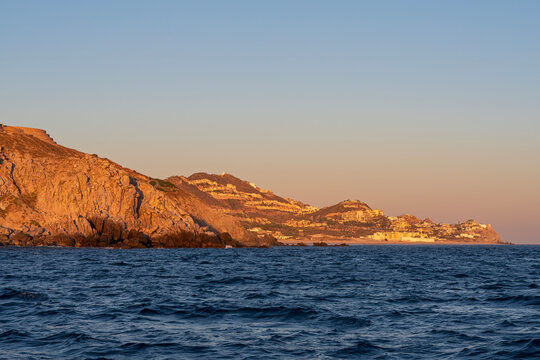 rocky pacific coast at cabo falso and cabo san lucas resorts of mexican baja california at southernmost point of peninsula 