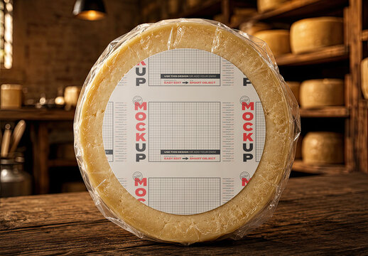 Cheese Vacuum Sealed Label Mockup