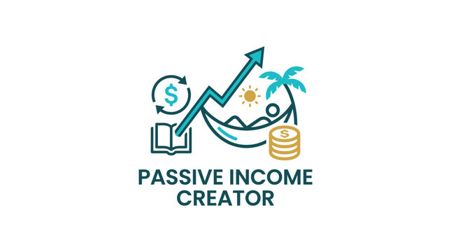 Passive income creator business logo symbol.