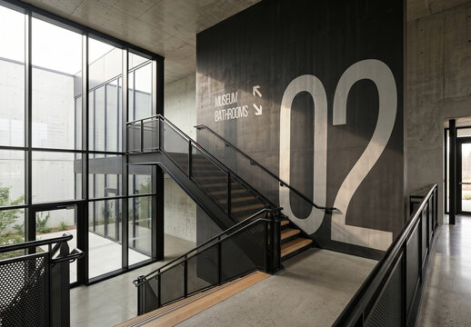 Indoor Building Campus Signage Editable Mockup