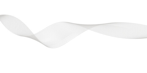 Fototapeta premium abstract white wavy line forming a fluid wave on a plain white background, suggesting motion and elegance.