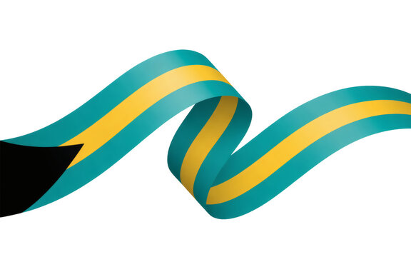 Waving Bahamas flag ribbon, celebrate Bahamian pride and show your patriotic spirit with this vibrant design for national events