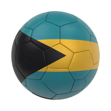 Bahamas flag soccer ball for World Cup excitement! Sport symbol, vibrant colors, championship spirit, tournament play, team support