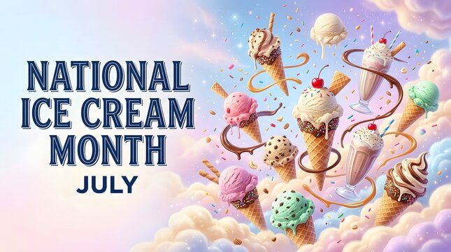 National ice cream month celebration in july